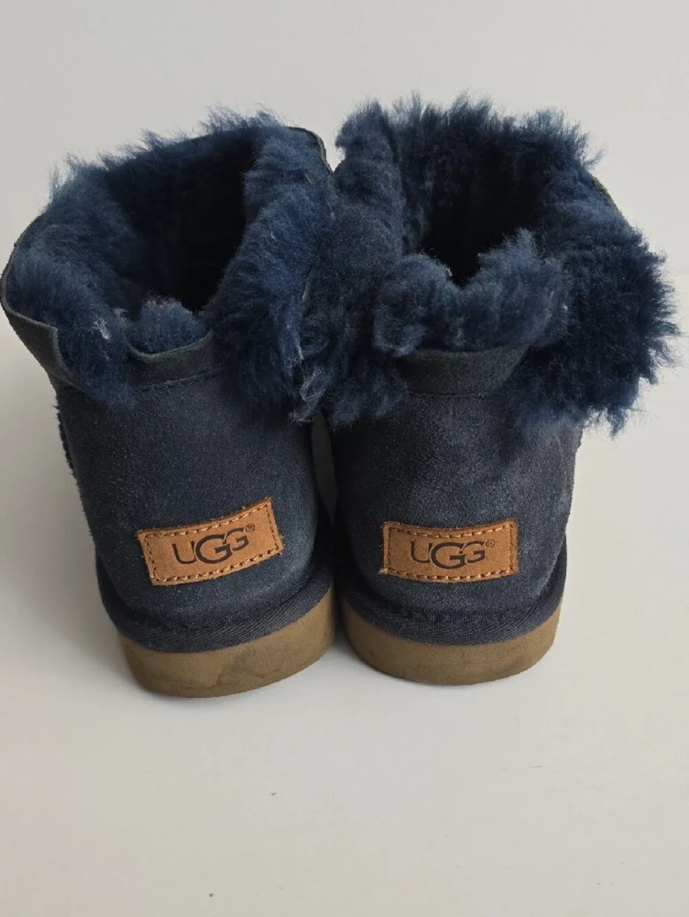 UGG Classic Ultra Mini Boots Navy Blue Suede Shearling Women's Size 11